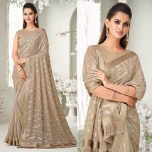 Beige Georgette Saree - Elegant Ethnic Indian Women&#39;s Dress - Party &amp; We... - $134.44