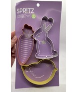 Spritz Cookie Cutters Easter Bunny Rabbit, Carrot, Bird Chick Stainless ... - £9.61 GBP