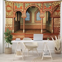 Orient Tapestry, Middle Eastern Oriental Style Interior Palace Architecture Vint - £29.06 GBP