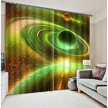 3D 2 Panel Curtain Set Galaxy Outer Space Universe Planet Blackout Style - £229.34 GBP
