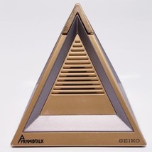 Vintage SEIKO Pyramidtalk Talking Alarm Clock Gold Silver-Japanese WORKS-RARE - £36.30 GBP