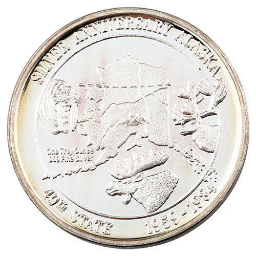 ALASKA 1959-1984 SILVER ANNIVERSARY PROOF .999 SILVER 1 TROY OUNCE Item image 2