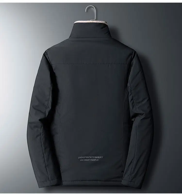  New Casual Padded Cotton Jacket Coat Men Plus Size Outerwear Windbreaker Lamb   - £182.69 GBP