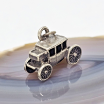 925 Sterling Silver - Vintage Carriage Car Pendant Charm - £19.67 GBP