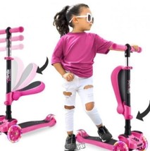 3 Wheeled Scooter for Kids Stand Cruise Child Toddlers Toy Pink - £57.12 GBP