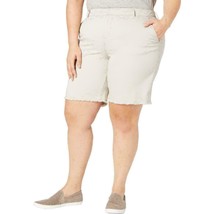 Style&amp;Co. Womens Mid Rise Frayed Hem Chino Shorts Stone Wall Beige Plus ... - $16.07