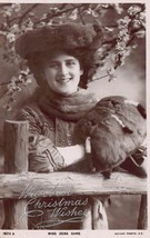 Zena DARE-WITH Best Christmas WISHES-EDWARDIAN Actress~Rotary Photo Postcard - £8.69 GBP