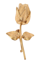 Vintage Rose Pin Brooch Austria Gold Tone 2 Inches long - £6.86 GBP