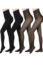 Hestya 4 Pairs Fleece Lined Tights Women, Thermal Tights Winter Fleece Lined... - £15.23 GBP