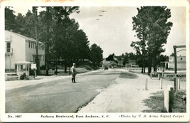 Vtg Postcard Fort Jackson South Carolina Jackson Boulevard Fort Jackson SC Q17 - £4.62 GBP