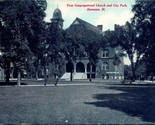 Vtg Postcard 1909 First Congregational Church and City Park - Evanston I... - £5.31 GBP