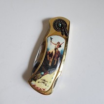 Franklin Mint Deliverance Native American Collector Knife With Leather Pouch - $14.01