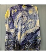 ALESSANDRO Scarf STARRY NIGHT Florence Italy Designer  Semi Sheer Blue 6... - £19.48 GBP