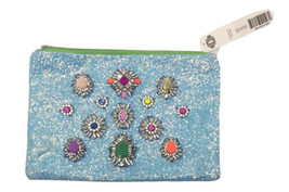 Kate Landry Clutch Stone Crystal Embellished Shimmer Turquoise Blue NWT - £18.84 GBP