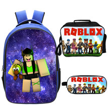 WM Roblox Backpack Lunch Box Pencil Case Outdoor School Package F - £32.96 GBP