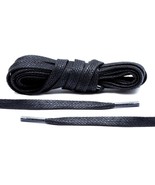 48&quot; = 120cm BLACK FLAT waxed boot laces for 5 6 eyelets boots shoes 1/4&quot;... - $27.82 CAD