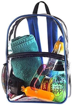 Clear See through Transparent Backpack for Bookbag, Workbag, Daypack Easy Stadiu - £14.60 GBP