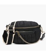 Mabel Quilted Nylon Belt Bag w/ Guitar Strap Black - $38.61