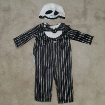 Disney Baby Jack Skellington Halloween Costume 6-12 Months 2pc Hat Jumpsuit - £25.86 GBP