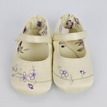 Vintage Gymboree Cherry Blossom Green Purple Satin Baby Girl Crib Shoes ... - £31.54 GBP