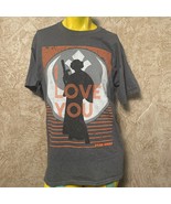 Disney Parks Star Wars Princess Leia I LOVE YOU Gray Graphic T-Shirt Size L - £9.47 GBP