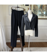 Vintage St John Santana Knit Grey Cropped Blazer Black Pants S 8 - $324.65 CAD