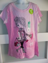Faded Glory Shop till you drop Pink SS T- Shirt Size 14/16 Girls NEW - $13.95