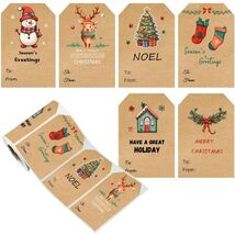 Christmas Gift Tags Stickers 2x3in Kraft Color 6 Designs Self Adhesive - €2,91 EUR Christmas Gift Tags Stickers 2x3in Kraft Color 6 Designs Self Adhesive - €2,91 EUR