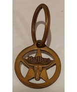 MARLBORO Cigarette Longhorn Brass Keychain Key Chain Vintage Nice Patina - $9.99