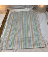 Vintage Springmaid Striped Pillowcase Pastel Pink Blue Green Yellow - $13.50