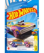 Hot Wheels 2024 Art Cars Series #108 &#39;70 Dodge Charger R/T Yellow w/ 5SPs - £2.39 GBP