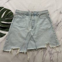 We The Free People Going Rogue Denim Mini Skirt Size 29 Light Wash Distr... - $25.73