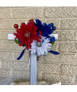 Patriotic Cemetery, flowers for grave, grave decoration, cross for grave - $25.00