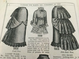 Arthurs Home Magazine Antique Fashion March 1882 Butterick Sewing Pattern Ad - £20.02 GBP