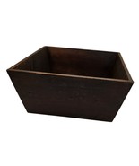 Vintage Wooden Square Tapered Bowl Box Planter Dark Brown Handcrafted 10... - £24.91 GBP