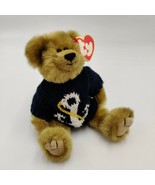 TY Beanie Baby Salty Plush Brown Jointed Teddy Bear Navy Nautical Sweate... - $15.43