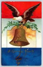 Postcard July 4th A Glorious Fourth-with Liberty Bell and Eagle - $9.95