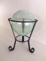 Glass Ball with stand approximately 10” Crackled motif - $49.99
