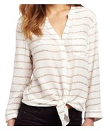 $249 JOIE Edaline silk button blouse S nautical rope print shirt tie wai... - £14.86 GBP