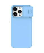 For iPhone 15 Pro Max CamShield Liquid Silicone Phone Case(Sky Blue) - £21.68 GBP