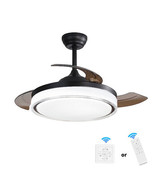 42 inch Retractable Ceiling Fans with Lights Remote Control,Fandelier Fl... - £104.64 GBP