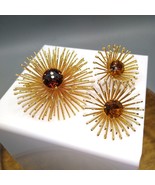 Vintage Sarah Coventry Topaz Atomic Starburst Brooch and Matching Earrings - £59.34 GBP