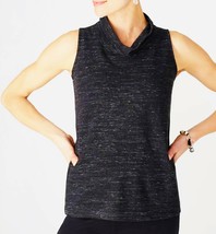 J Jill Pure Jill XL Cowl Tank Top Black White Sleeveless Layering NEW Ma... - £47.10 GBP