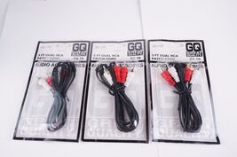 3x 3ft DUAL RCA PATCH CORD BA-19 AUDIO TWO MALE RCA CONNECTORS 3 Pieces - $92.54 MXN