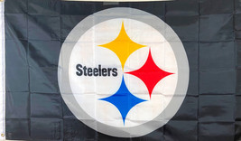 PITTSBURGH STEELERS  3x5&#39; FLAG/NFL   BRASS GROMMETS IN/OUTDOOR- 100  POL... - £7.83 GBP