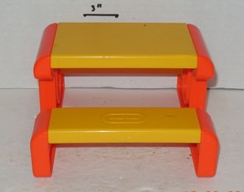 Vintage Little Tikes Dollhouse Picnic Table Orange Yellow Replacement - £14.77 GBP