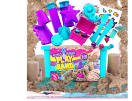 Mermaid Treasures Play Sand for Kids 3lbs Magic Sand W PlayMat Accessories &amp; Box - £22.18 GBP