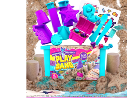 Mermaid Treasures Play Sand for Kids 3lbs Magic Sand W PlayMat Accessories &amp; Box - £22.31 GBP