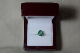 Sterling Silver Natural Ceylon Green Emerald Genuine Design Ring Gift For Her - £73.66 GBP