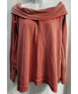 Free People Burnt Orange Oversized Cowl Neck Long Sleeve Sweater Size Sm... - $19.98
